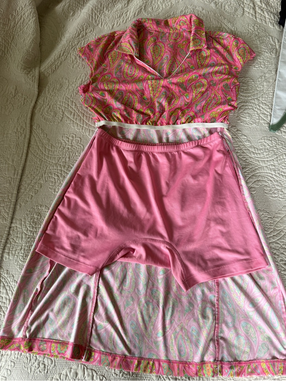 EP Pro Paisley Mandarin-Inspired Golf Dress w/ Attachable Shorts, M, MSRP $129 - Picture 14 of 16
